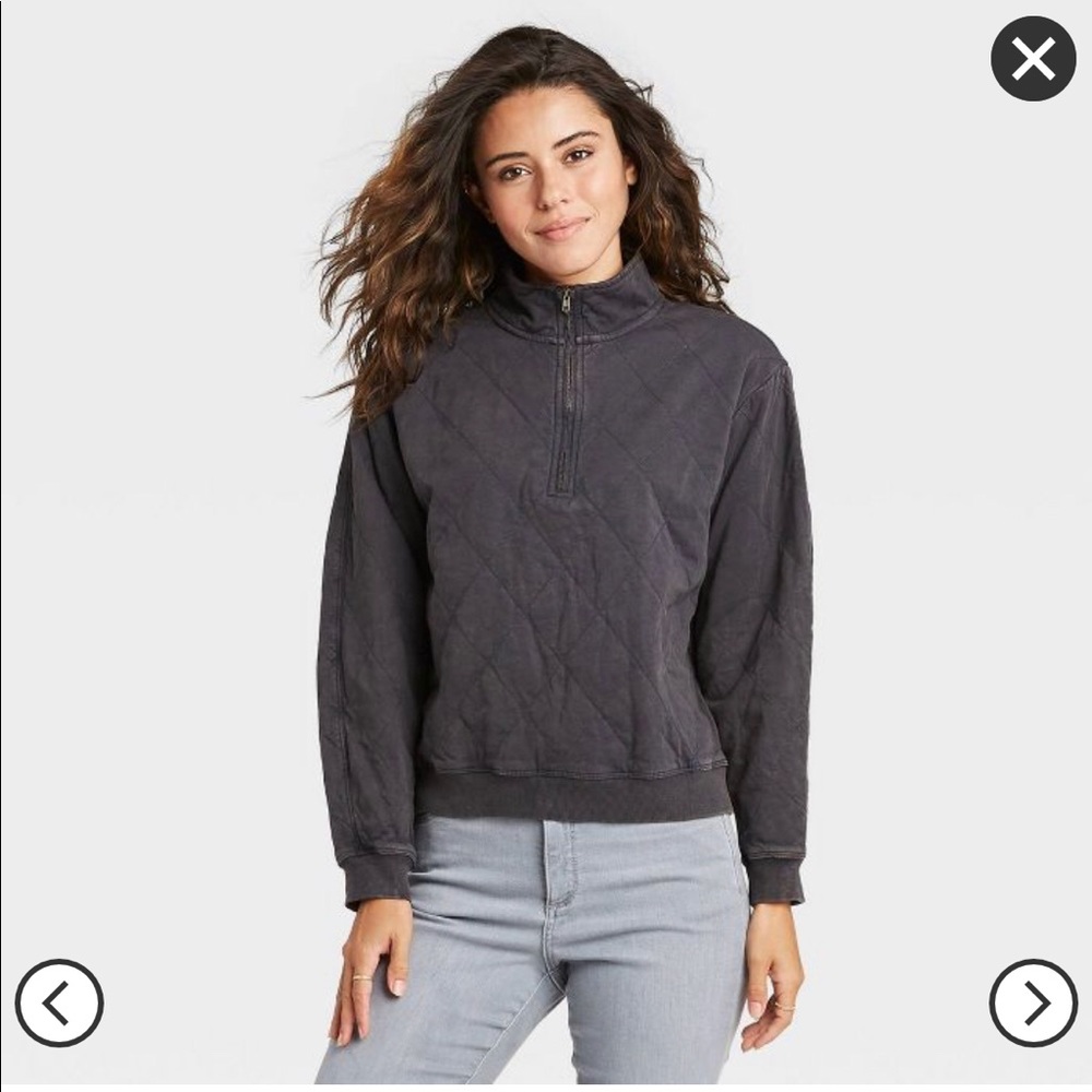 Half zip pullover faded black sz L